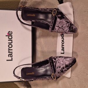 Larroude Velvet Ines Hi Pump - Velvet Ice Purple Haze